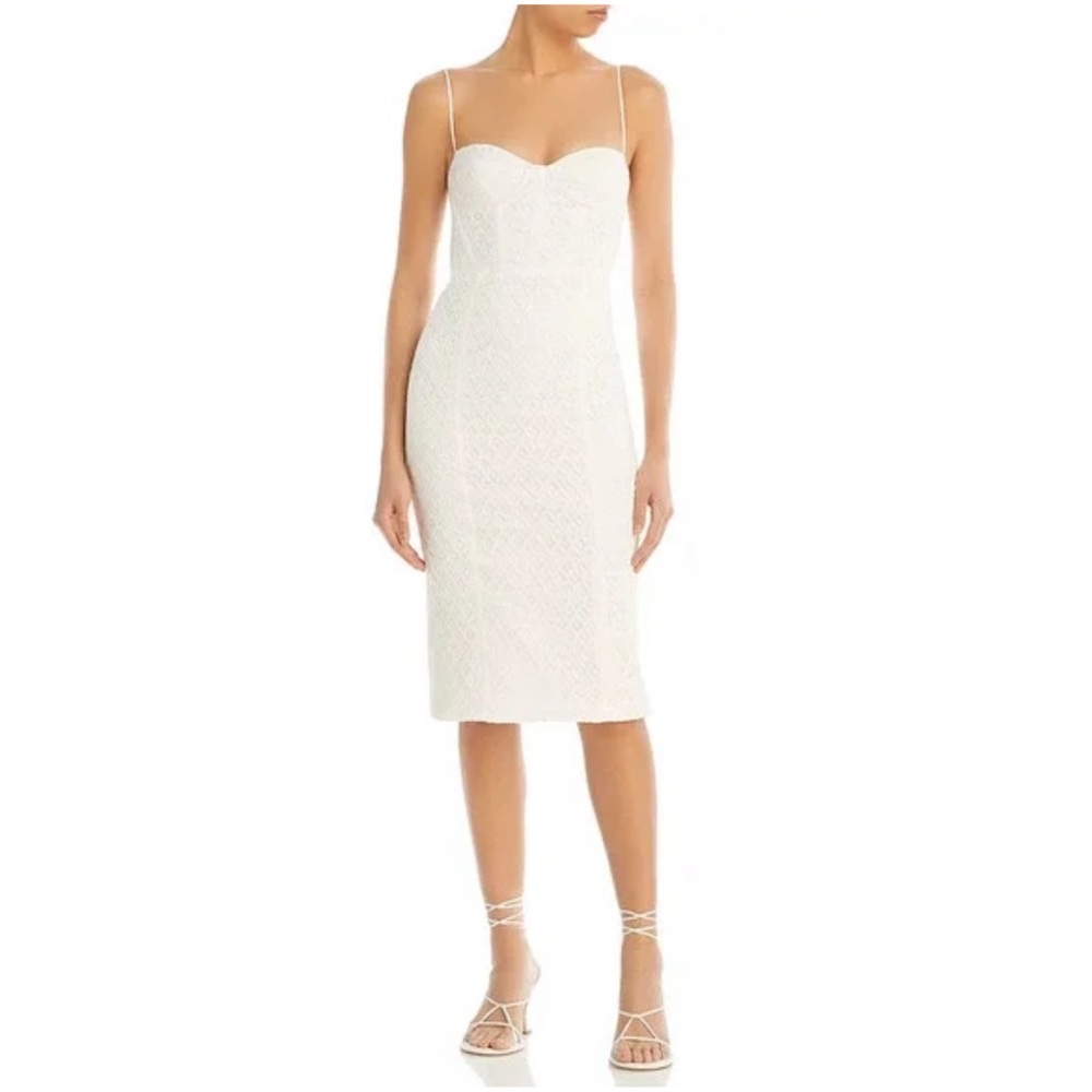 BARDOT Charley White Lace Bustier Midi Dress XL